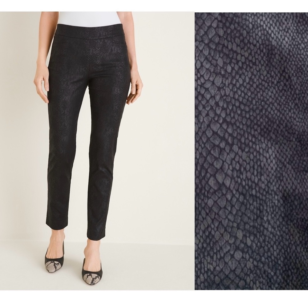 Chico's So Slimming Brigette reptile ankle pants Size 10R (1.5R)